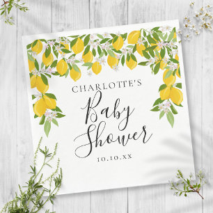 Serviette En Papier Fête de Naissance Bébé Fleur de Citron
