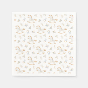 Serviette En Papier Fête de Naissance Cheval à Bascule Grandmillennial