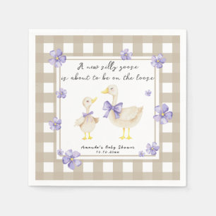 Serviette En Papier Fête de naissance de bébé oie drôle à l'aquarelle