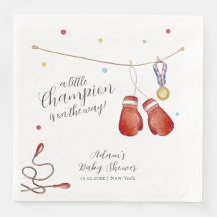 Serviette En Papier Fête de Naissance de Bébé Sport de Boxe Little Cha
