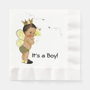 Serviette En Papier Fête de naissance d'un garçon ethnique Bumble Bee