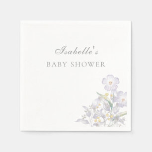 Serviette En Papier Fête de Naissance Élégante Prairie de Fleurs Sauva