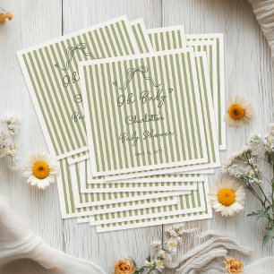 Serviette En Papier Fête de naissance fantaisiste vert sauge pour garç