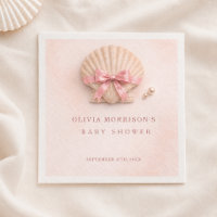 Fête de naissance fille Coquillage Ruban Rose
