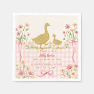 Serviette En Papier Fête de naissance fille Silly Goose florale avec u