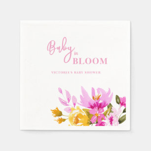 Serviette En Papier Fête de naissance Fleur rose bébé en fleurs