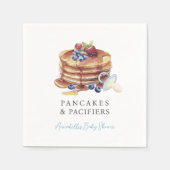 Serviette En Papier Fête de naissance garçon Gingham Bleu 'Crêpes & Té (Devant)