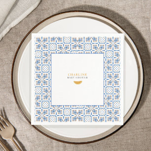 Serviette En Papier Fête de naissance Méditerranéenne Citron Serviet