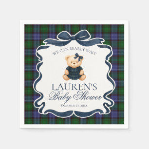 Serviette En Papier Fête de naissance Ourson à nœud papillon Préparé T