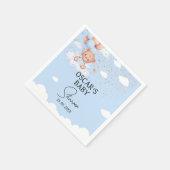 Serviette En Papier Fête de naissance ourson câlin garçon (Coin)