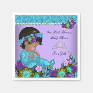 Serviette En Papier Fête de naissance Princesse Bébé Fille Bleu Sarcel