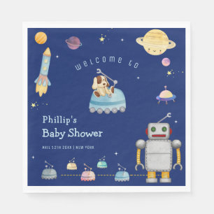 Serviette En Papier Fête de naissance Robot Garçon Espace Extérieur Jo
