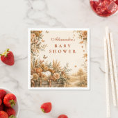 Serviette En Papier Fête de Naissance Rustique Boho Citrouille (En situation)