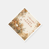 Serviette En Papier Fête de Naissance Rustique Boho Citrouille (Coin)