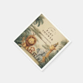 Serviette En Papier Fête de naissance Rustique Safari Friends (Coin)