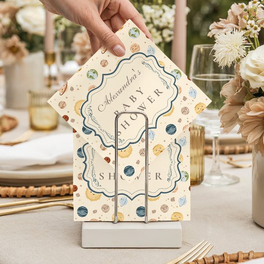Serviette En Papier Fête de Naissance Thème Espace Fantaisiste