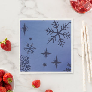 Serviette En Papier Fête de neige noire