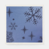 Serviette En Papier Fête de neige noire (Devant)