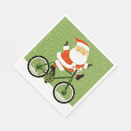 Serviette En Papier Fête de Noël à vélo (Coin)