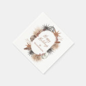 Serviette En Papier Fête de Noël aquarelle personnalisée (Coin)