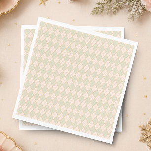 Serviette En Papier Fête de Noël Argyle Prépa Pêche Menthe