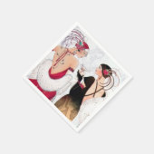 Serviette En Papier Fête de Noël Art déco rétro (Coin)