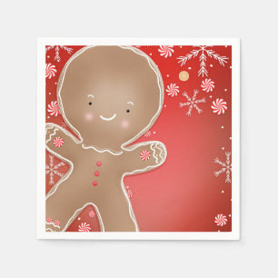 Serviette En Papier Fête de Noël au Biscuit de Pain d'Épice à la Menth