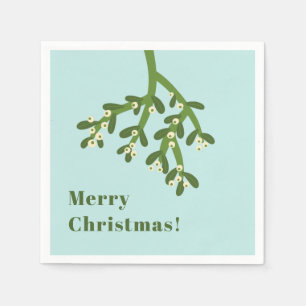 Serviette En Papier Fête de Noël au gui personnalisée