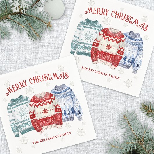 Serviette En Papier Fête de Noël au pull-over moche
