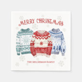 Serviette En Papier Fête de Noël au pull-over moche (Devant)