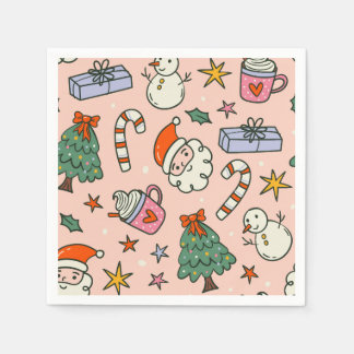 Serviette En Papier Fête de Noël avec le Père Noël