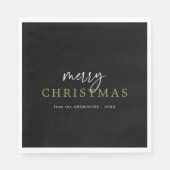 Serviette En Papier Fête de Noël Black & Gold (Devant)