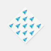 Serviette En Papier Fête de Noël Bleu Arbres (Coin)