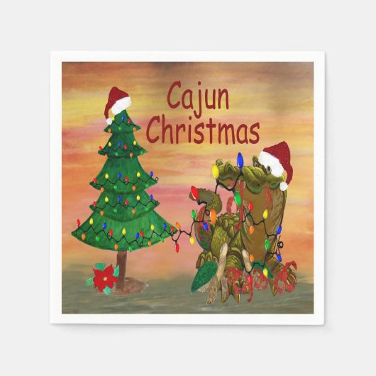 Serviette En Papier Fête de Noël cajun (Devant)