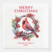 Serviette En Papier Fête de Noël Cardinal Red (Devant)