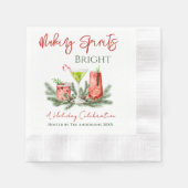 Serviette En Papier Fête de Noël : Cocktail Making Spirits Bright (Devant)