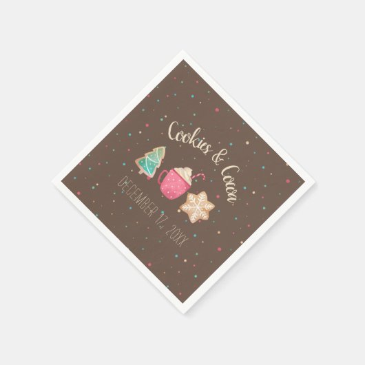 Serviette En Papier Fête de Noël Cookies de Noël Cookie+Cocoa (Coin)