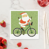 Serviette En Papier Fête de Noël de cyclisme en vélo (En situation)