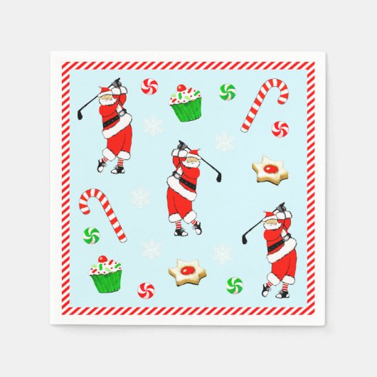 Serviette En Papier Fête de Noël de golf (Devant)