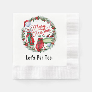 Serviette En Papier Fête de Noël de golf avec matériel de golf