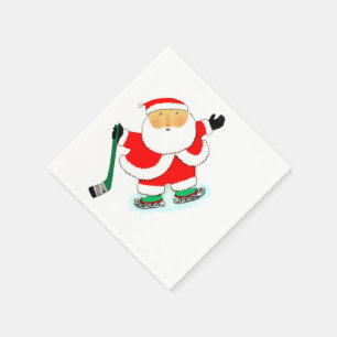 Serviette En Papier Fête de Noël de Hockey
