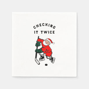 Serviette En Papier Fête de Noël de hockey