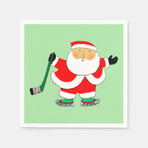 Serviette En Papier Fête de Noël de hockey