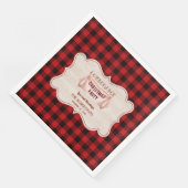 Serviette En Papier Fête de Noël de la sériole Rouge Buffalo Bois (Coin)