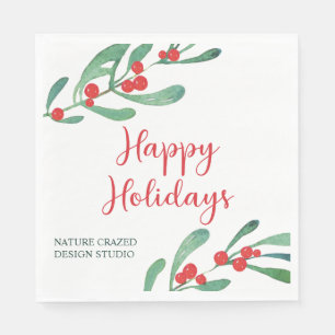 Serviette En Papier Fête de Noël de la société Modern Holly
