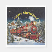 Serviette En Papier Fête de Noël de l'homme du train à vapeur (Devant)