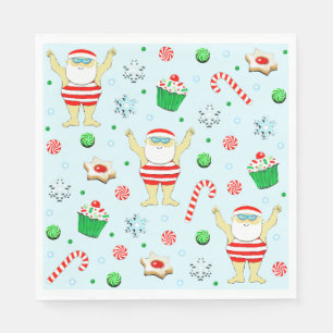 Serviette En Papier Fête de Noël de natation