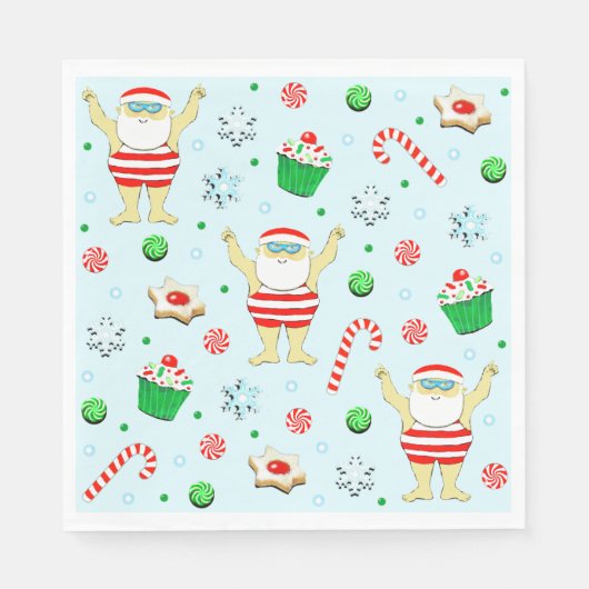 Serviette En Papier Fête de Noël de natation (Devant)