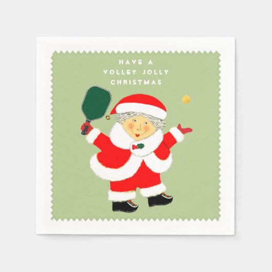 Serviette En Papier Fête de Noël de pickleball (Devant)