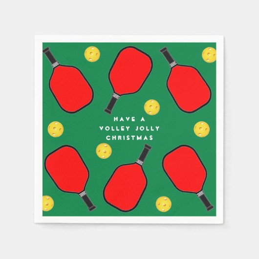 Serviette En Papier Fête de Noël de Pickleball (Devant)